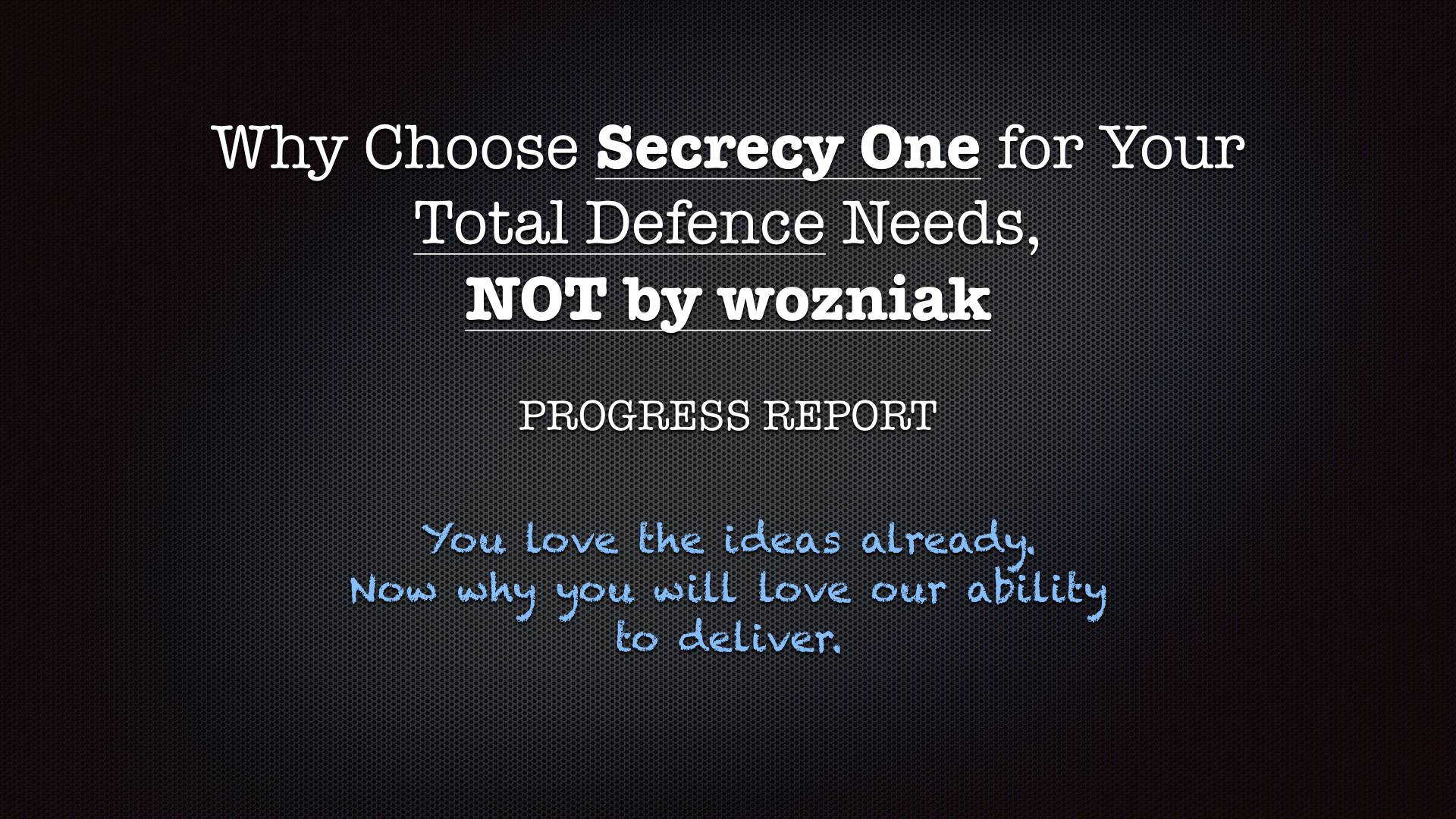 : progress : but NOT by wozniak